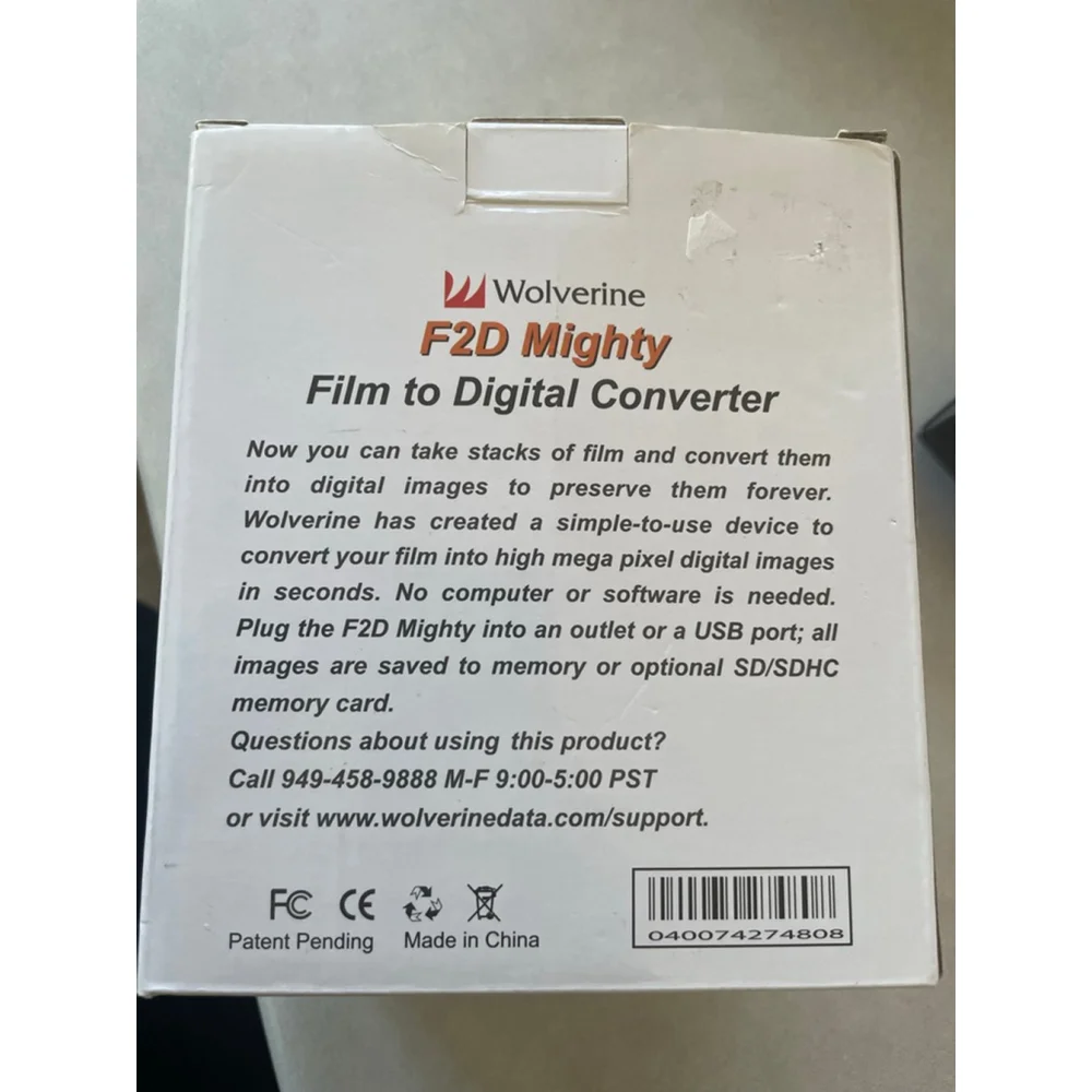 Wolverine F2D Mighty Film to Digital Converter One Size White Orange